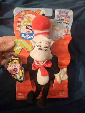 Vintage The Cat And The Hat Finger Puppet 1997 Mattel NEW